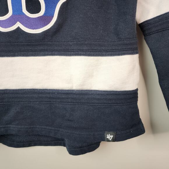 '47 Boston Red Sox Navy Rainbow Pride Lacer Pullover Hoodie Men's XS - Picture 3 of 6